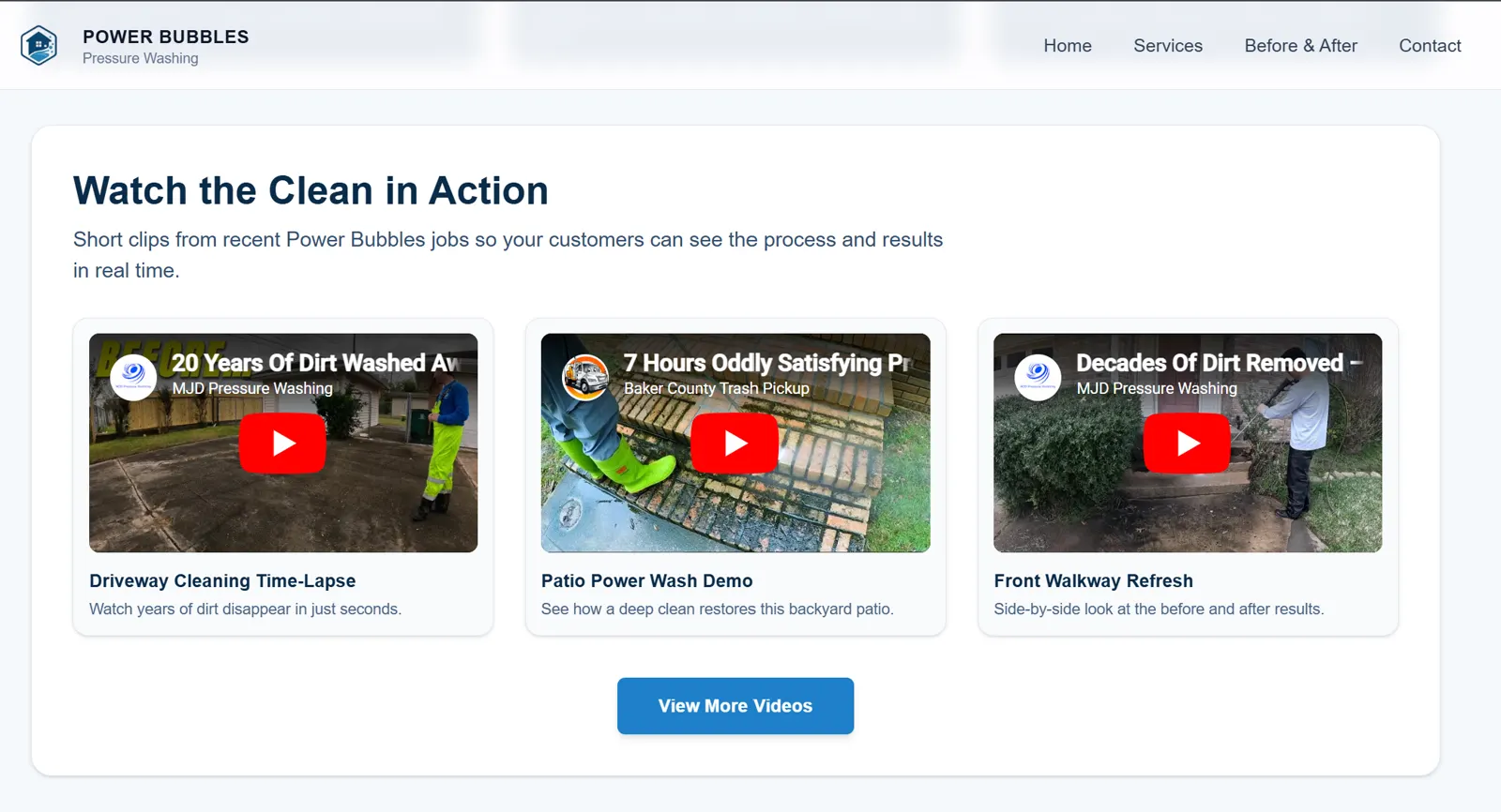 Power Bubbles Cleaning Website — screen 7