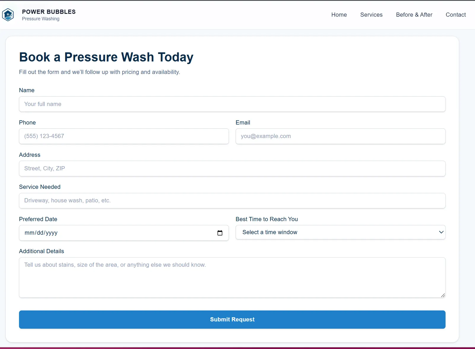 Power Bubbles Cleaning Website — screen 9