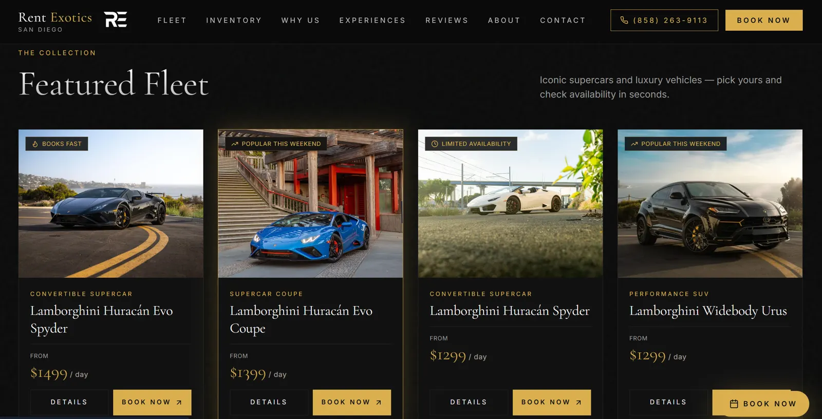 Exotic Car Rental Website — screen 3