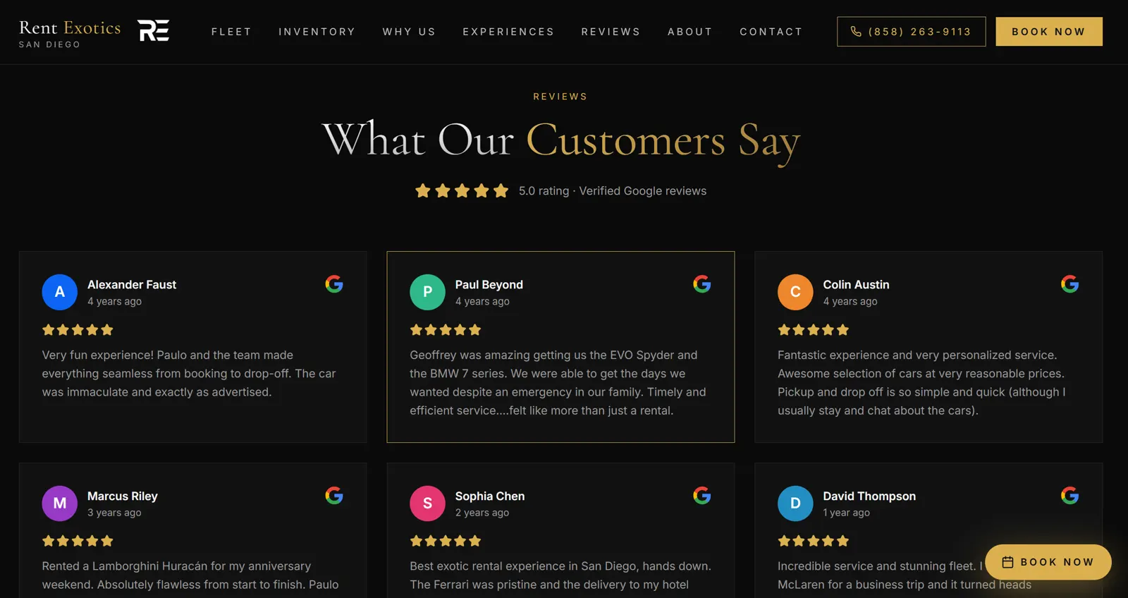 Exotic Car Rental Website — screen 4